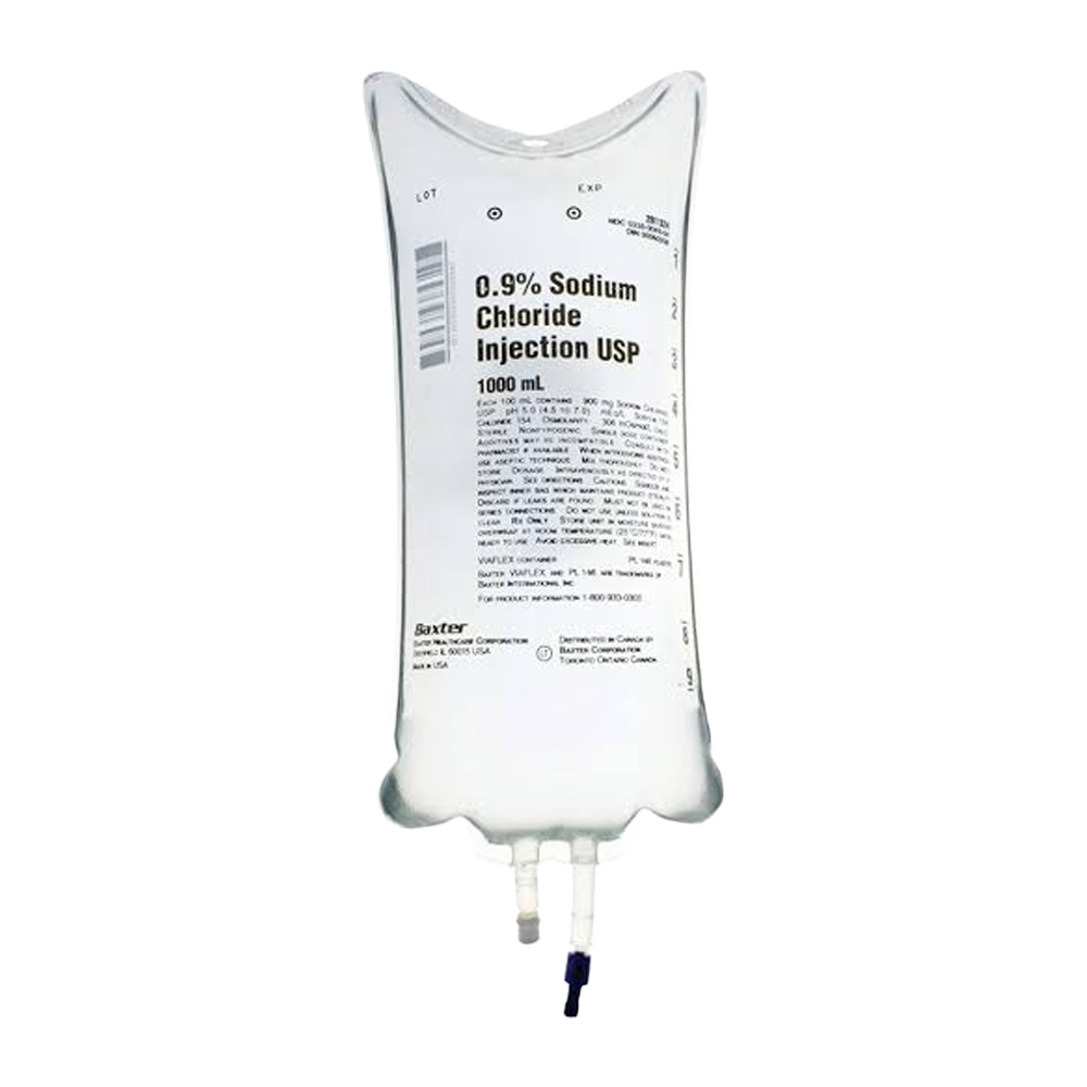 Baxter Sodium Chloride 0.9% Intravenous Infusion 1000ml...